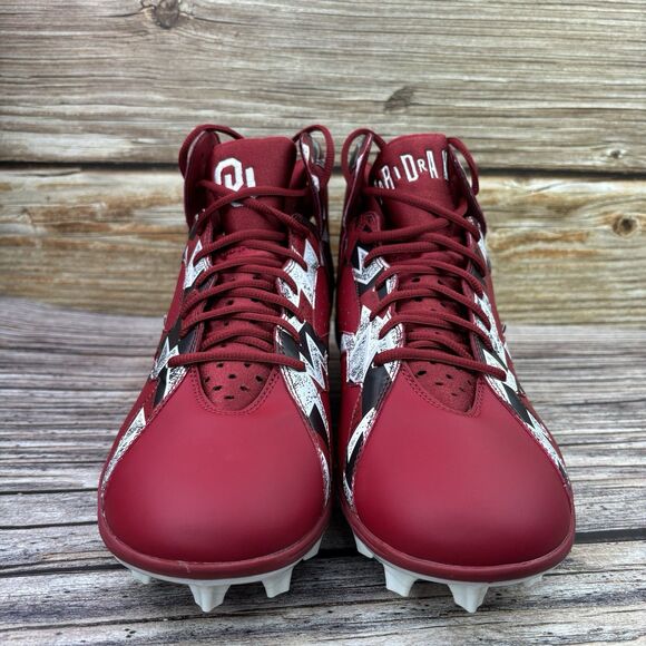 Size 14 Nike Jordan 7 Force Savage PE Oklahoma Football Cleats Red DV7324-661 OU main image 8